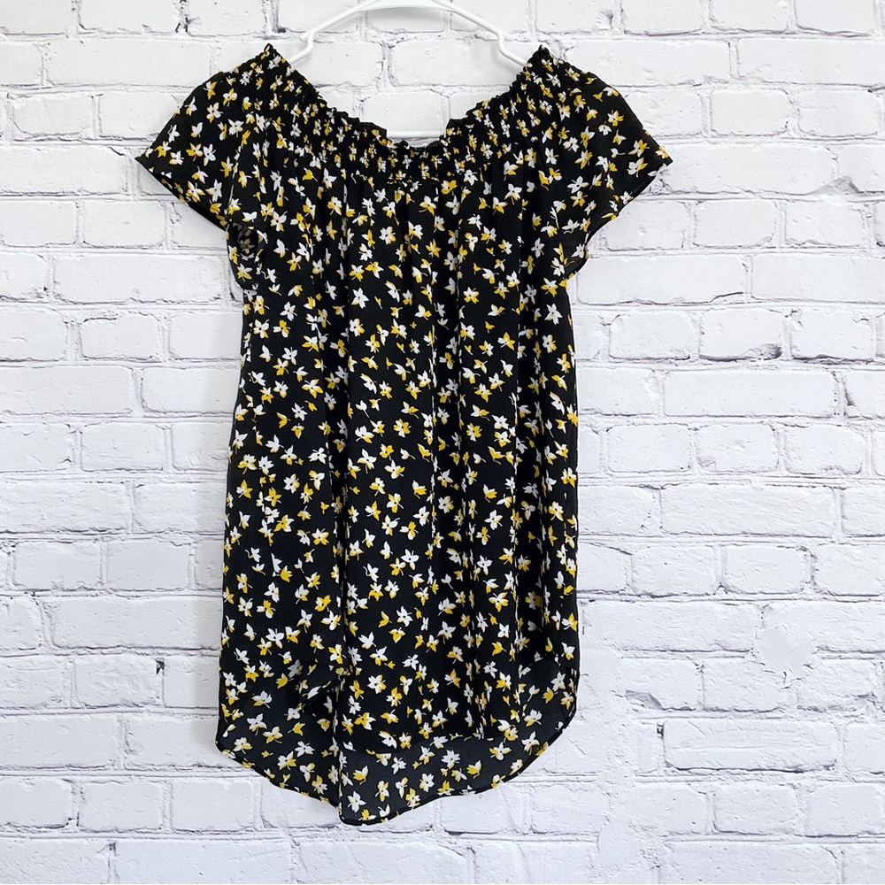 New Michael Kors Black Floral Smock Top Size XS